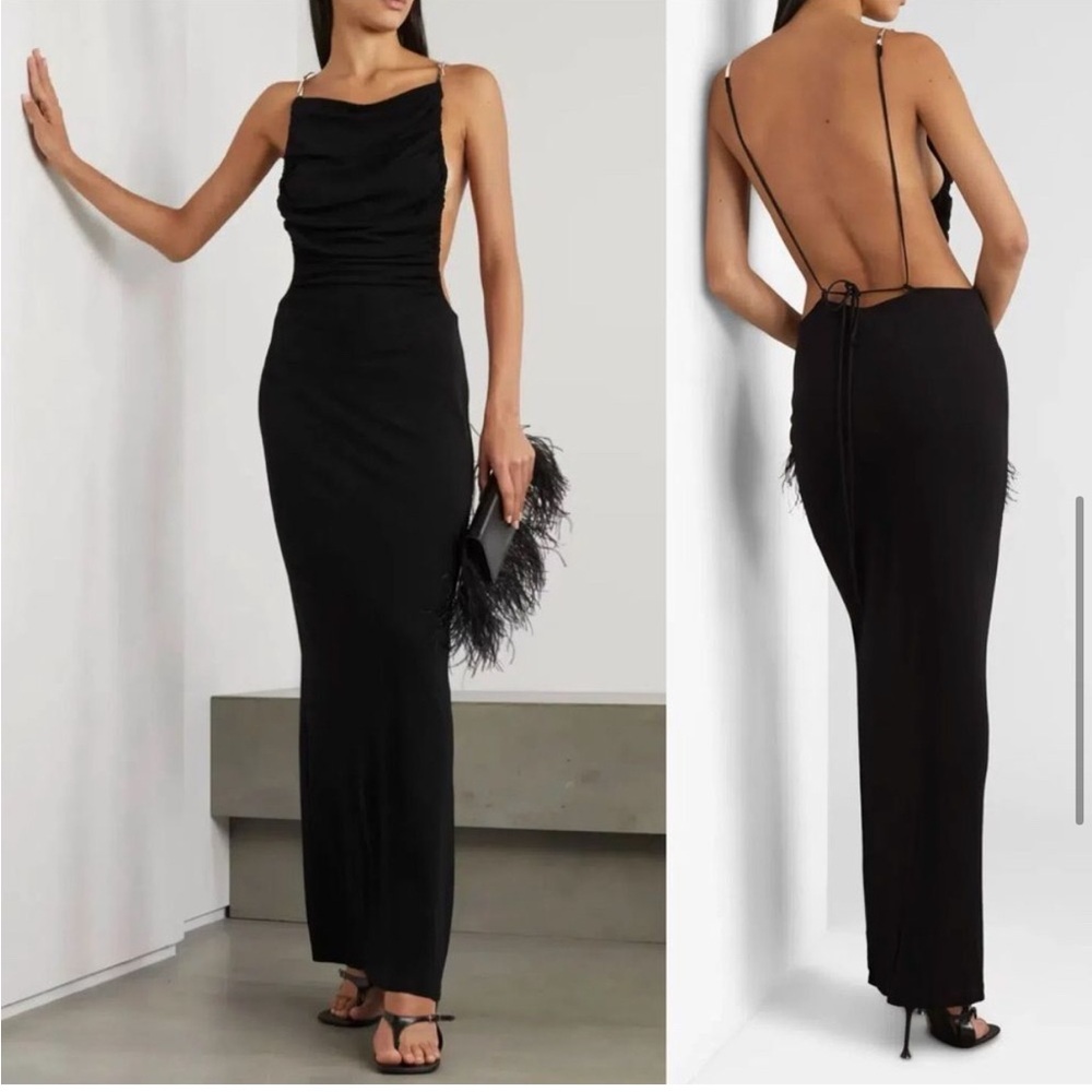CHRISTOPHER ESBER Size AU 6 US 0 Cutout Ruched
Jersey Maxi Dress Sculpted Strap